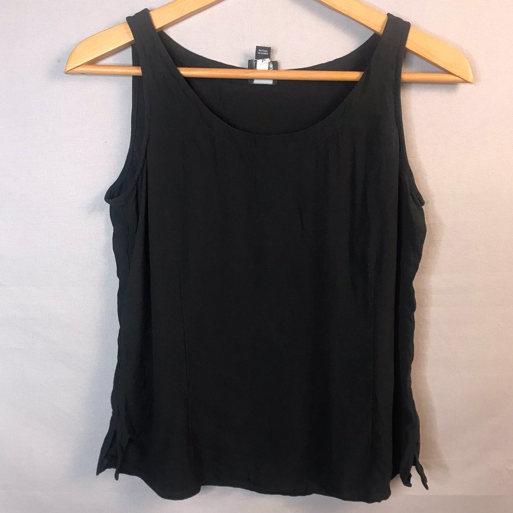 Eileen Fisher black 100 % silk tank top